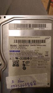 Khôi phục dữ liệu ổ cứng Samsung 160GB không nhận 06.06