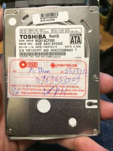 Khôi phục dữ liệu ổ cứng Toshiba 500GB bó cơ 07.06