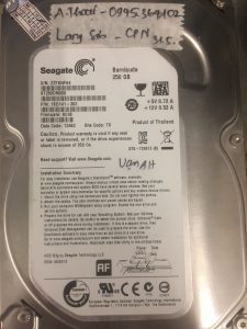 Phục hồi dữ liệu ổ cứng Seagate 250GB lỗi cơ tại Lạng Sơn 03.06