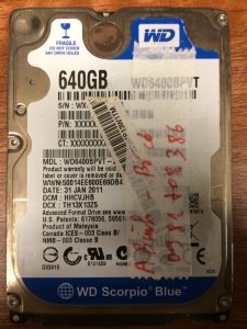 Cứu dữ liệu ổ cứng Western 640GB bó cơ 24.06