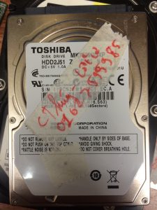 Khôi phục dữ liệu ổ cứng Toshiba 750GB lỗi cơ 04.07
