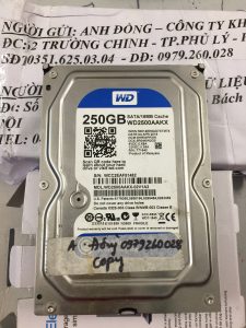 Khôi phục dữ liệu ổ cứng Western 250GB lỗi đầu đọc tại Hà Nam 29.06