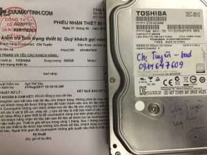 Khôi phục dữ liệu ổ cứng Toshiba 500GB bad nặng đã can thiệp 11.09