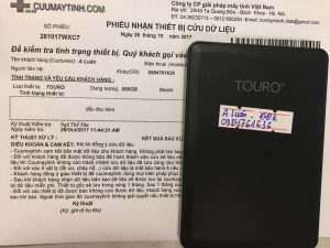 Khôi phục dữ liệu ổ cứng Touro 500GB đầu đọc kém 28.10