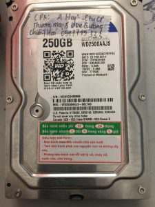 Khôi phục dữ liệu ổ cứng Western 250GB bad tại Thanh Hóa 17.01