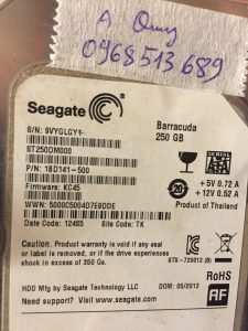 Cứu dữ liệu ổ cứng Seagate 250GB lỗi đầu đọc 02.02