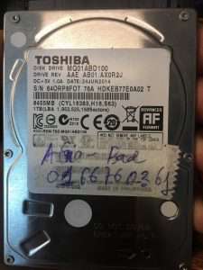 Phục hồi dữ liệu ổ cứng Toshiba 1TB bad 09.03