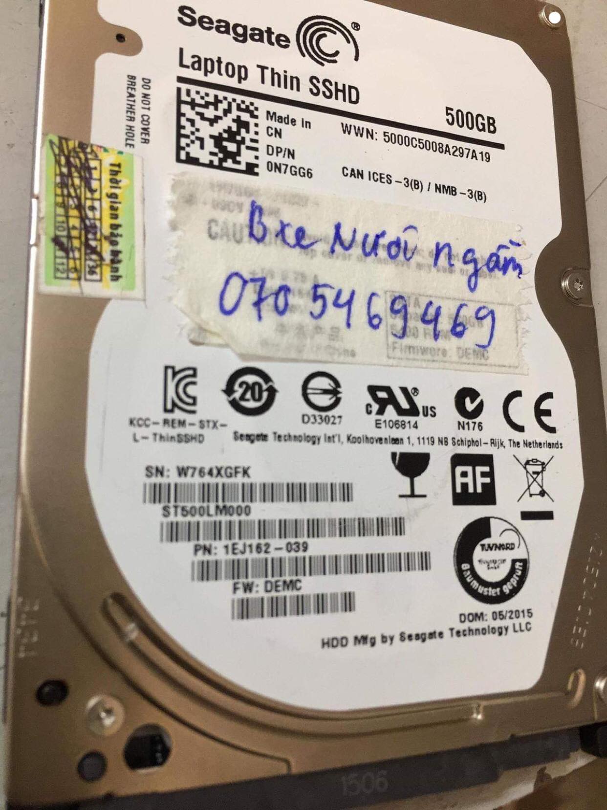 Lấy dữ liệu ổ cứng Seagate 500GB lỗi đầu đọc tại Nghệ An 10/01/2019 - cuumaytinh