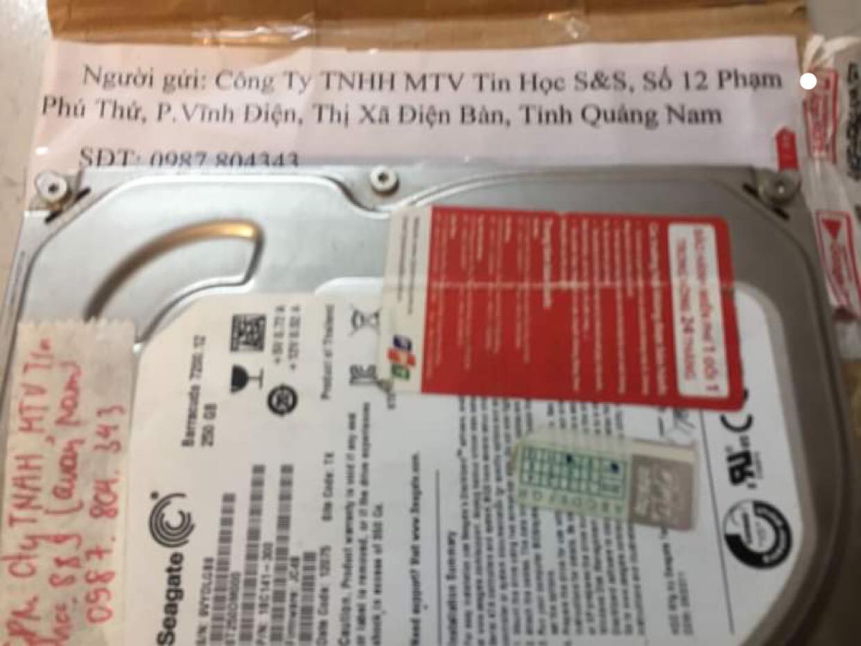 Phục hồi dữ liệu ổ cứng Seagate 250GB không nhận tại Quảng Nam 06/03/2019 - cuumaytinh