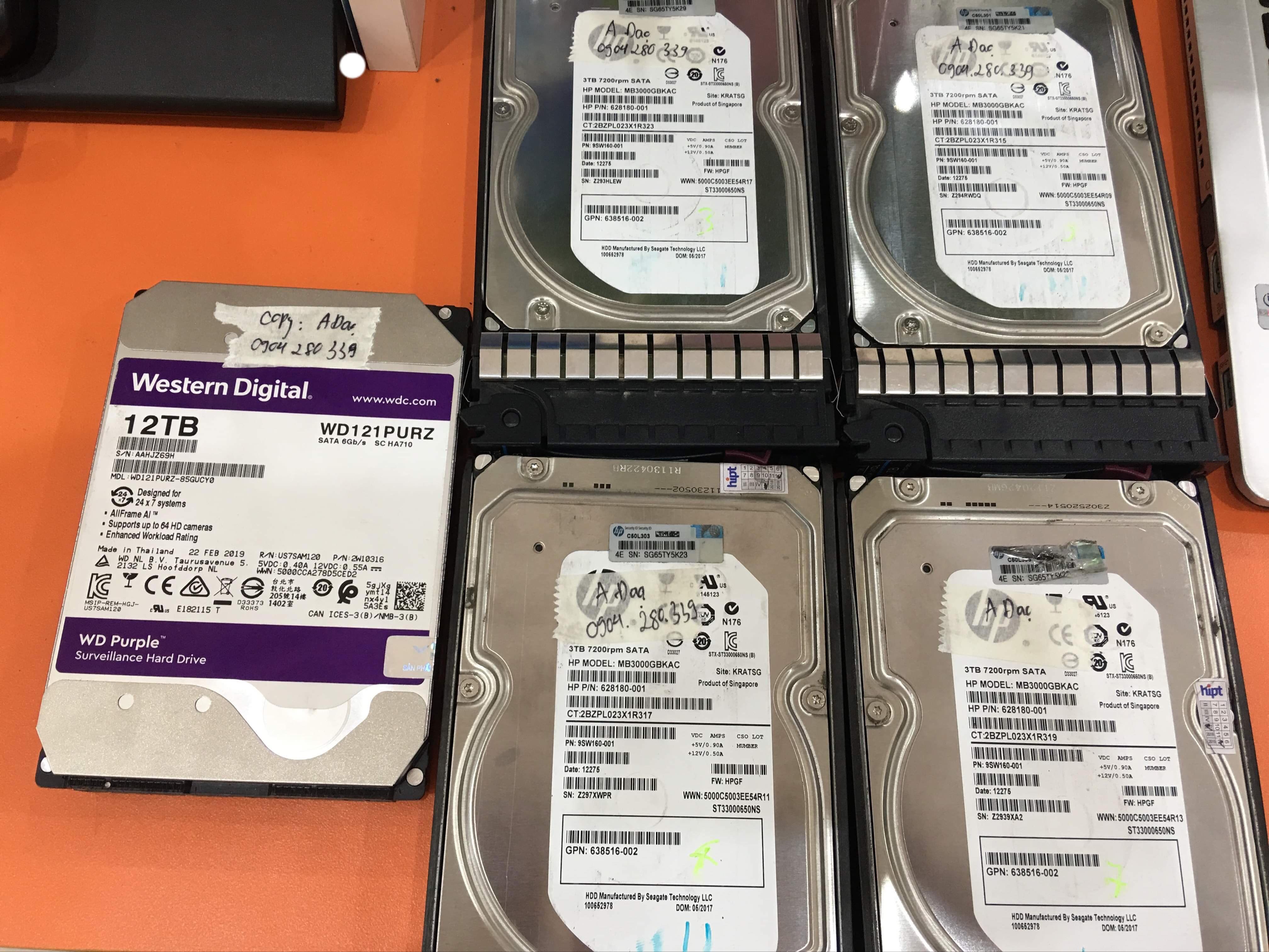 Khôi phục dữ liệu máy chủ HP với 4HDDx3TB sử dụng raid 5 lỗi vật lý 2 ổ cứng - 06.2019