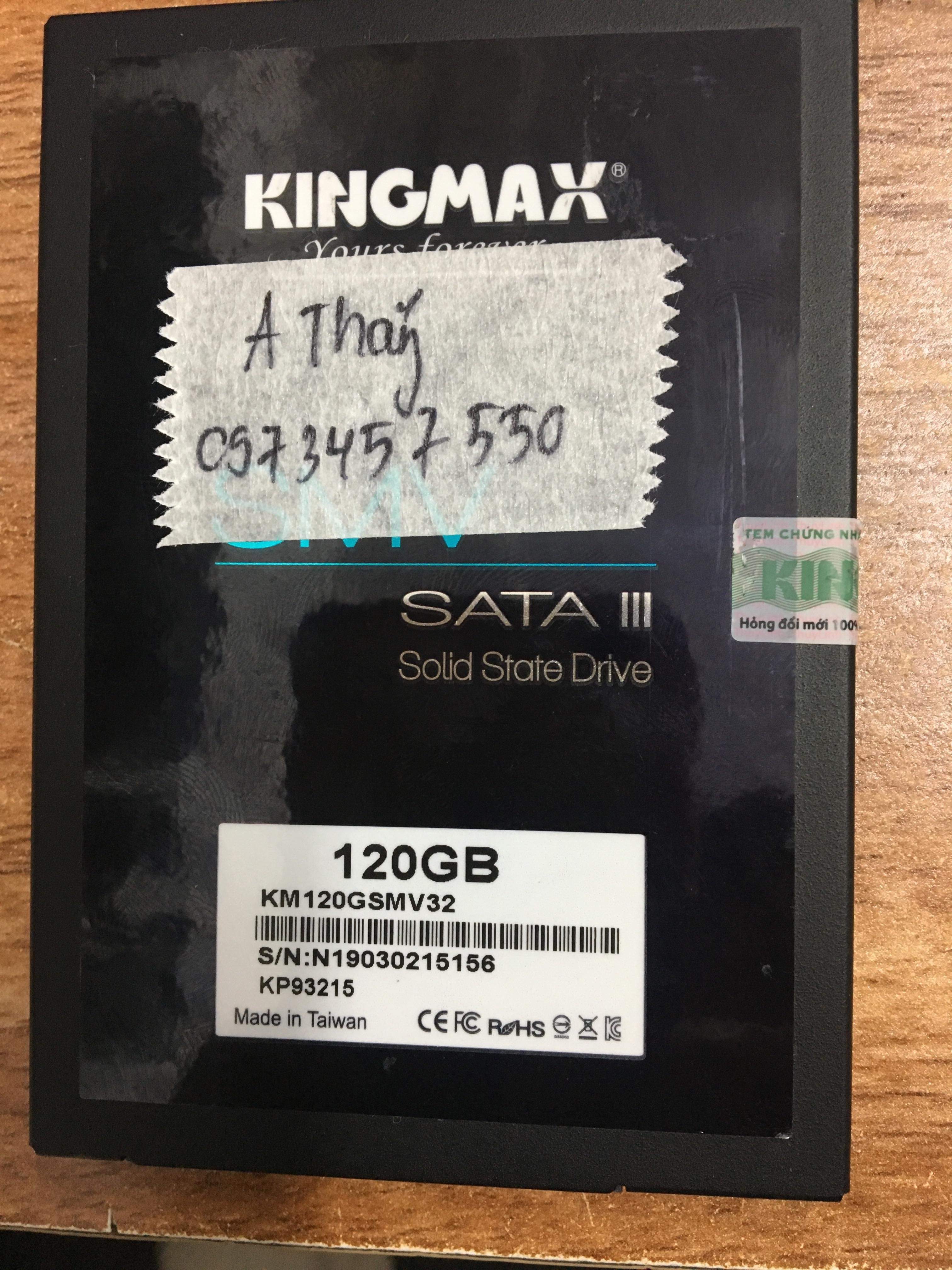 Cứu dữ liệu ổ cứng SSD KingMax 120GB không nhận 16/08/2019 - cuumaytinh