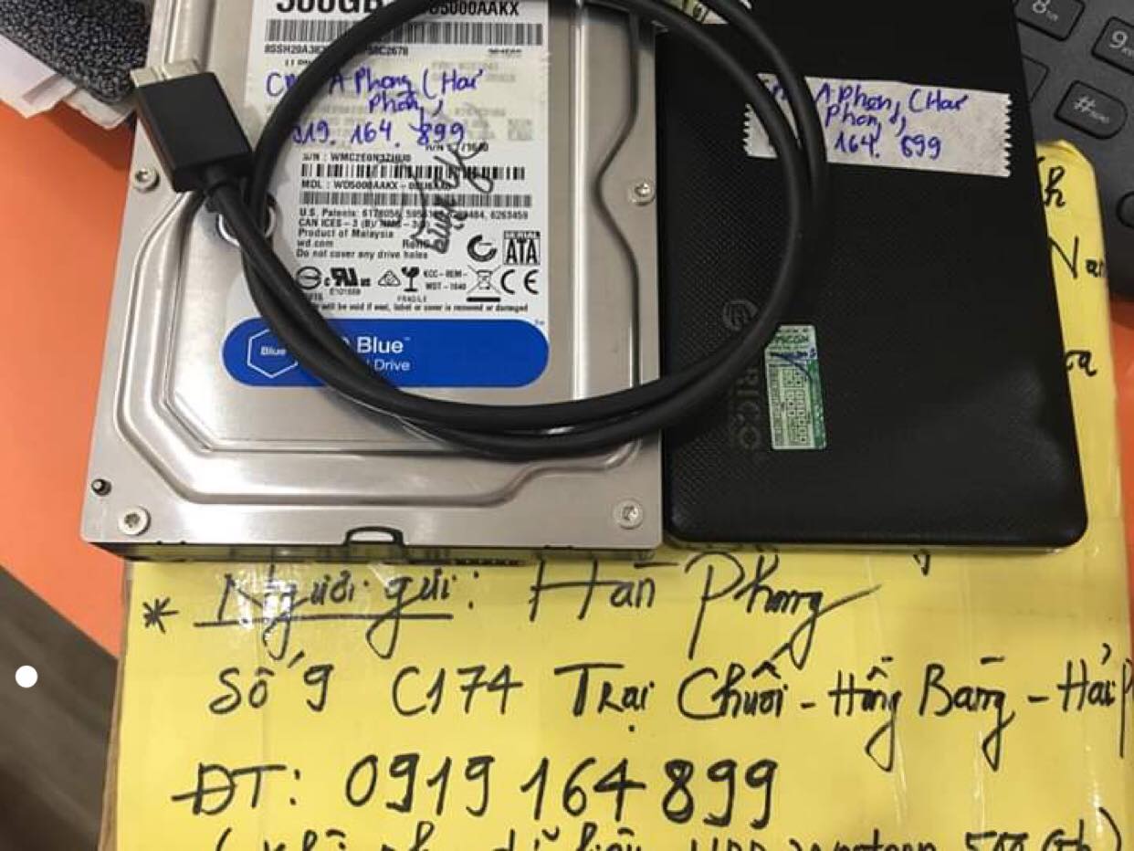 Phục hồi dữ liệu ổ cứng Western 500GB không nhận tại Hải Phòng 28/10/2019 - cuumaytinh