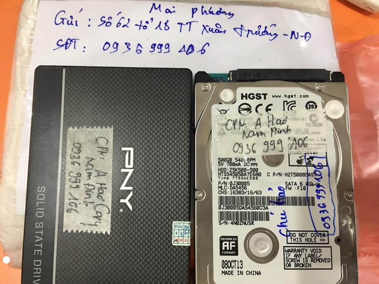 Khôi phục dữ liệu ổ cứng HGST 500GB lỗi cơ tại Nam Định 26/12/2019 - cuumaytinh