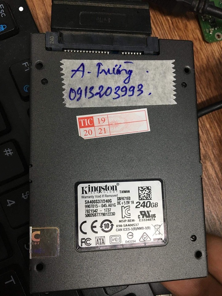 Lấy dữ liệu ổ cứng SSD Kingston 240GB không nhận 06/02/2020 - cuumaytinh