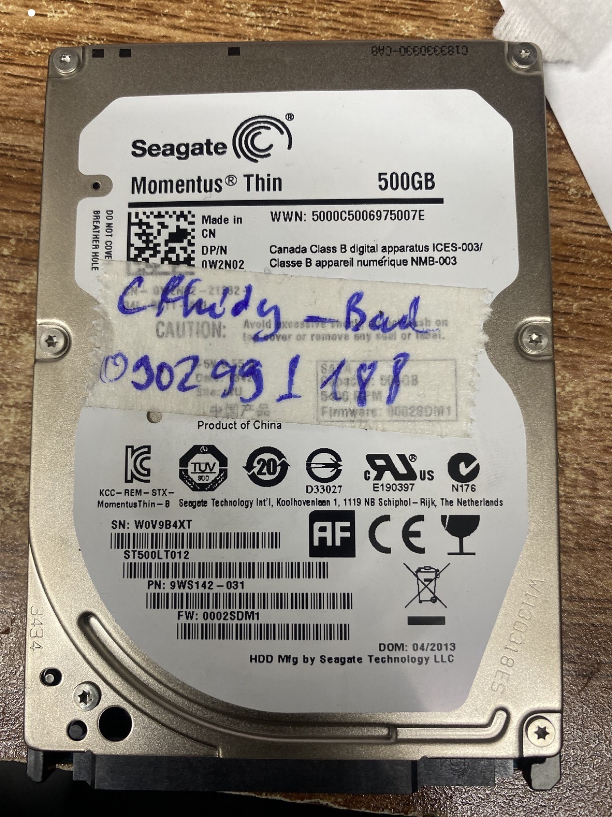 Cứu dữ liệu ổ cứng Seagate 500GB bad 17/03/2020 - cuumaytinh