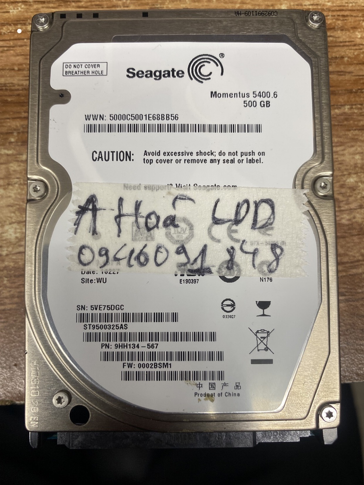 Cứu dữ liệu ổ cứng Seagate 500GB lỗi đầu đọc 03/03/2020 - cuumaytinh