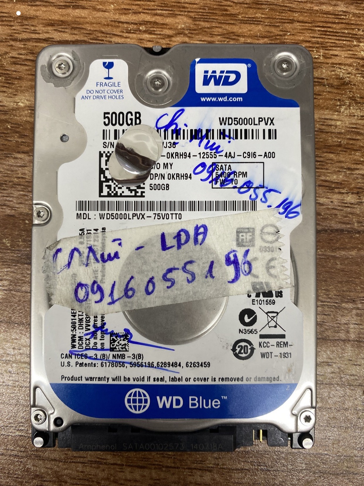 Khôi phục dữ liệu ổ cứng Western 500GB lỗi đầu đọc 25/03/2020 - cuumaytinh