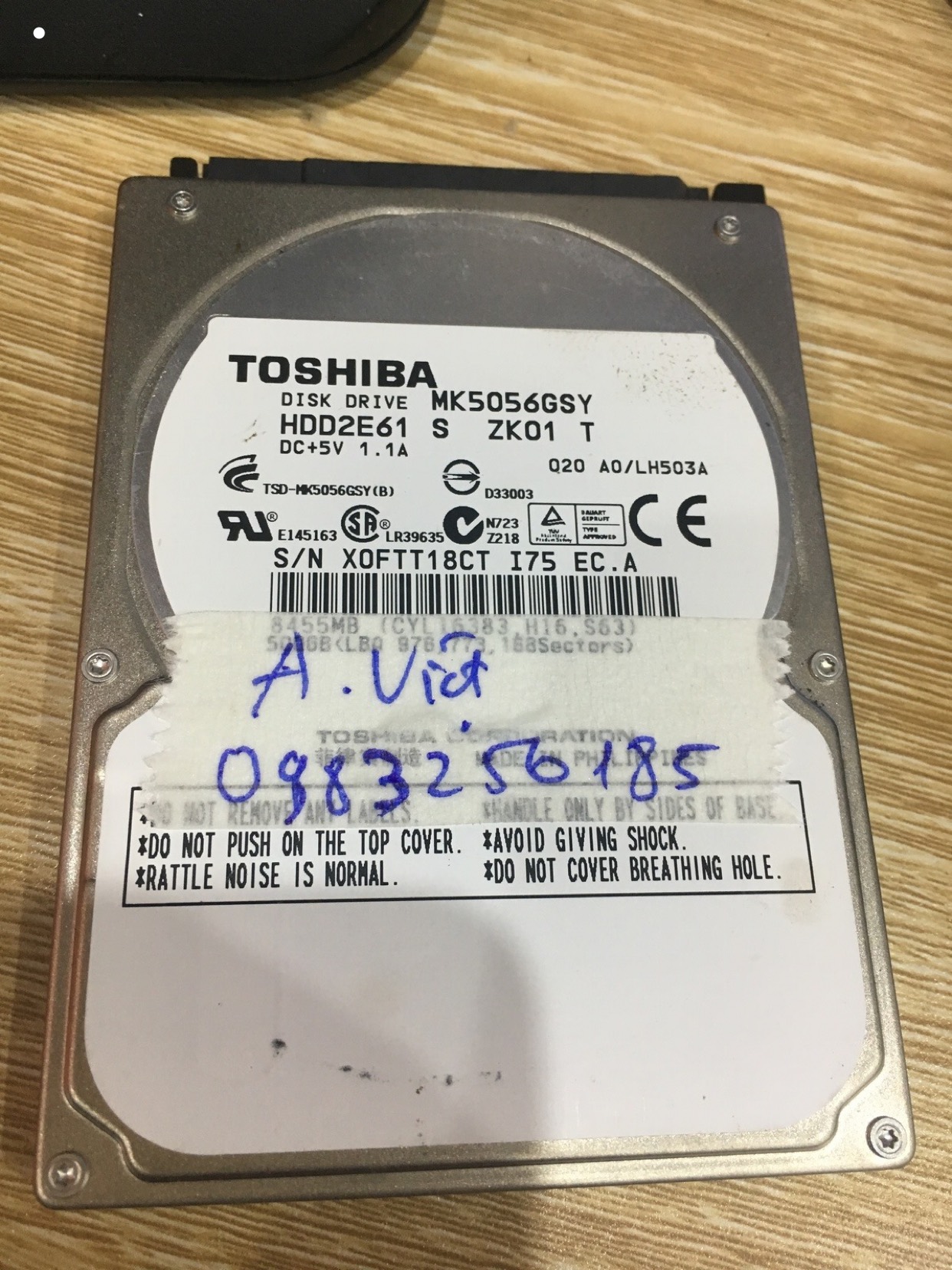 Cứu dữ liệu ổ cứng Toshiba 500GB bad 25/04/2020 - cuumaytinh