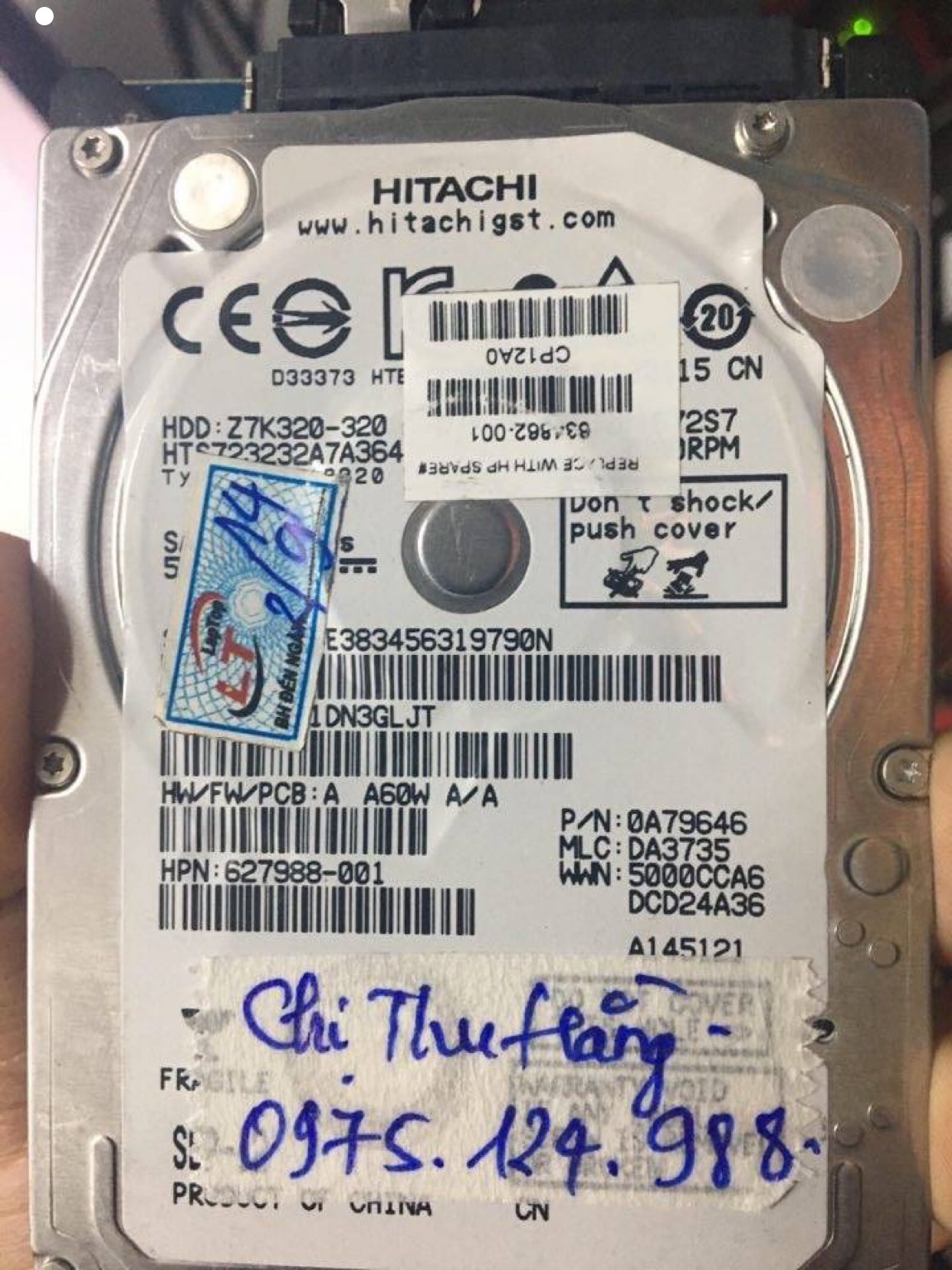 Khôi phục dữ liệu ổ cứng Hitachi 500GB bad 09/05/2020 - cuumaytinh