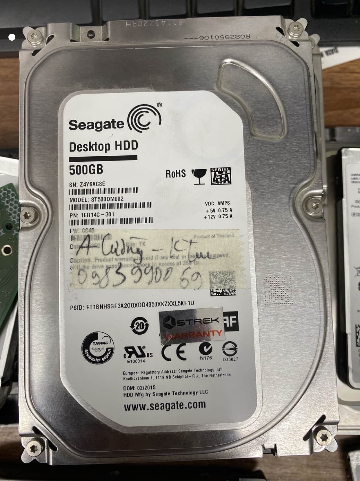 Cứu dữ liệu ổ cứng Seagate 500GB bad 25/07/2020 - cuumaytinh