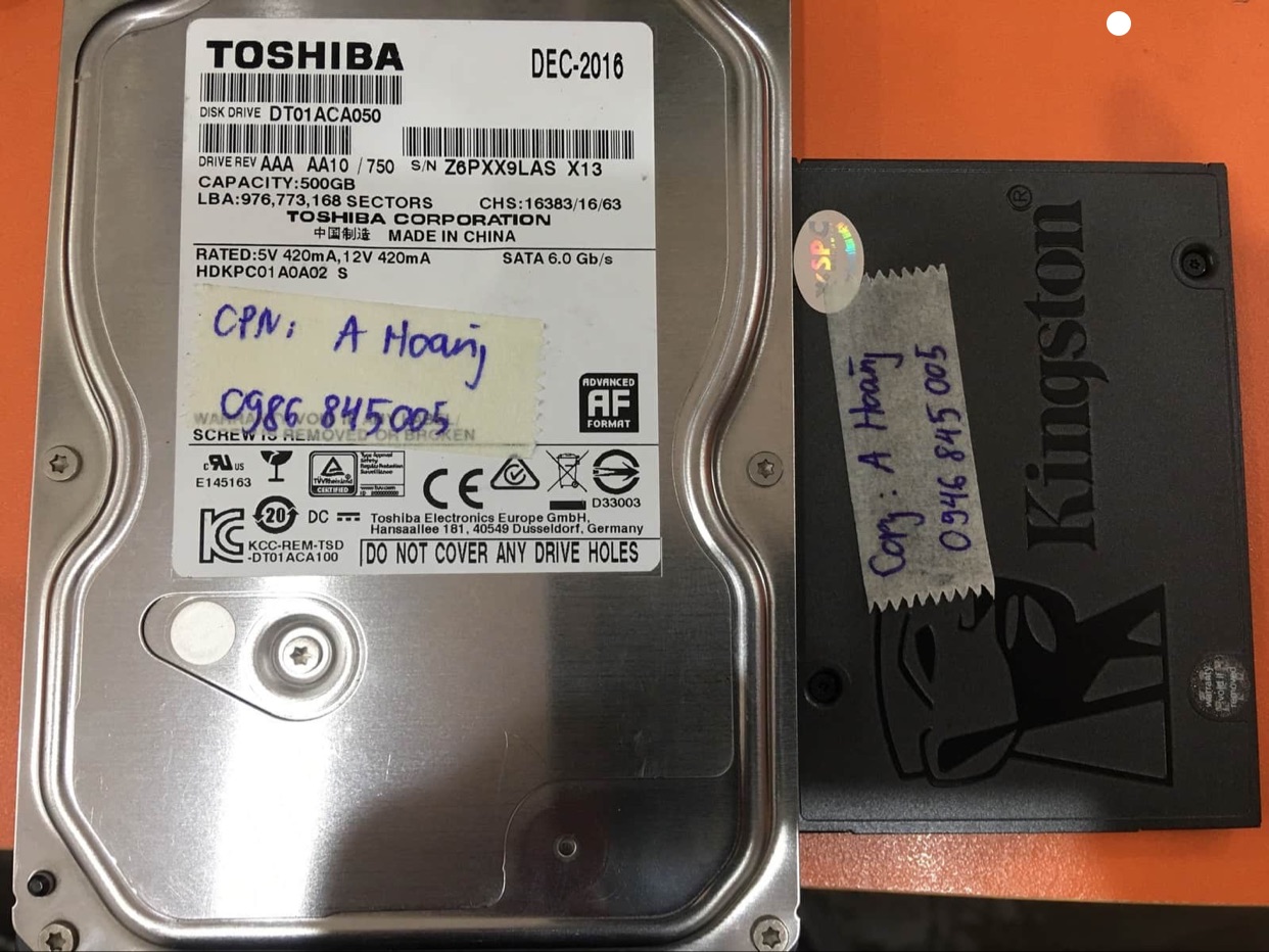 Lấy dữ liệu ổ cứng Toshiba 500GB lỗi đầu đọc tại Bắc Giang 17/07/2020 - cuumaytinh