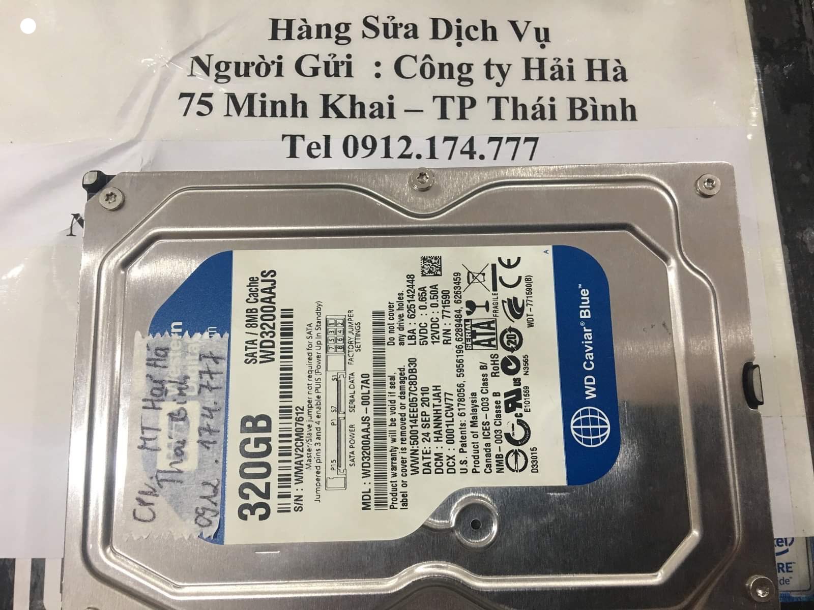 Cứu dữ liệu ổ cứng Western 320GB đầu đọc kém tại Thái Bình 22/10/2020 - cuumaytinh