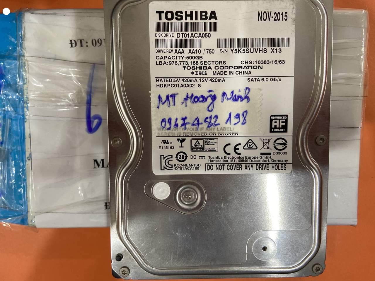 Khôi phục dữ liệu ổ cứng Toshiba 500GB lỗi đầu đọc tại Vĩnh Phúc 26/10/2020 - cuumaytinh