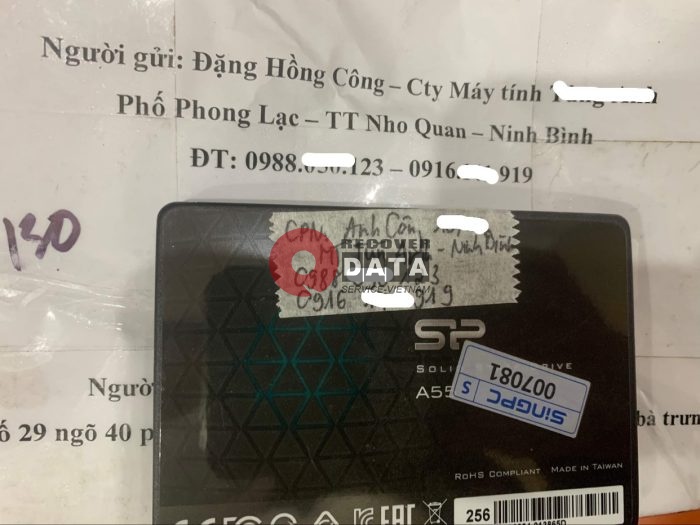 Cuu du lieu o cung SSD SP 256GB khong nhan tai Ninh Binh 14.01.2022