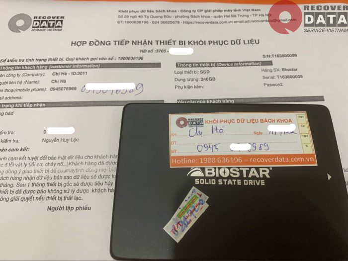 Phuc hoi du lieu o cung SSD Biostar 240GB khong nhan 12.07.2022