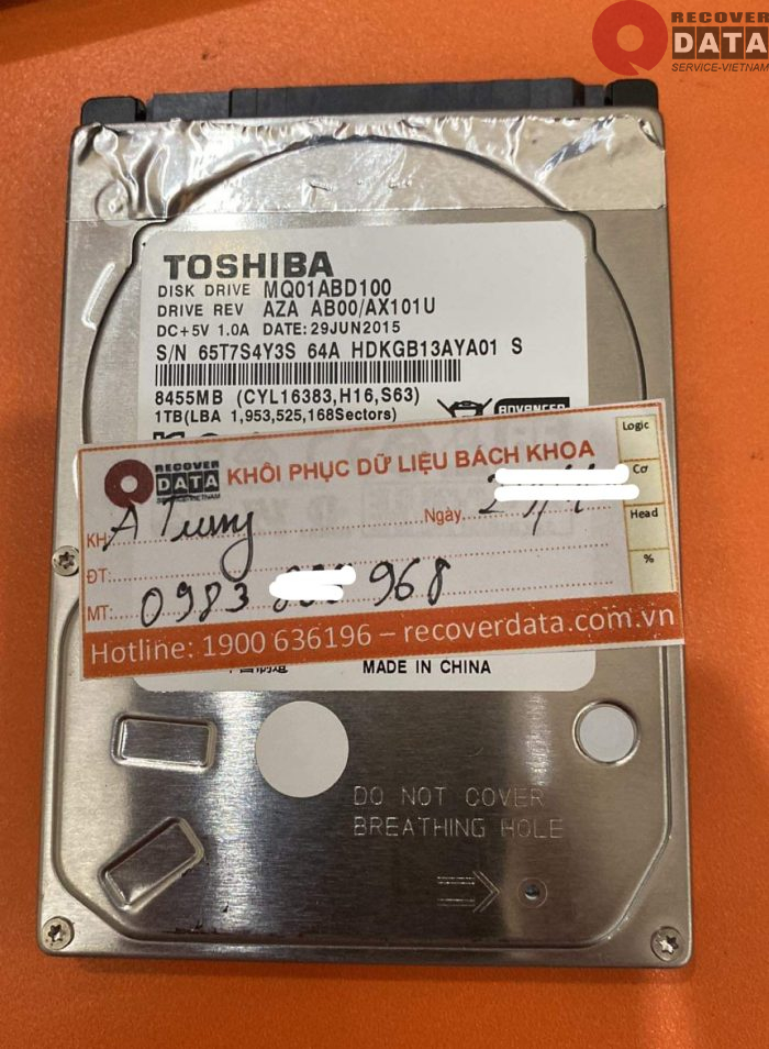 Phuc hoi du lieu o cung Toshiba 1TB dau doc kem 15.11.2022