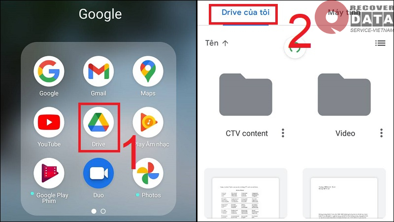 Kết nối dữ liệu điện thoại với máy tính qua Google Drive