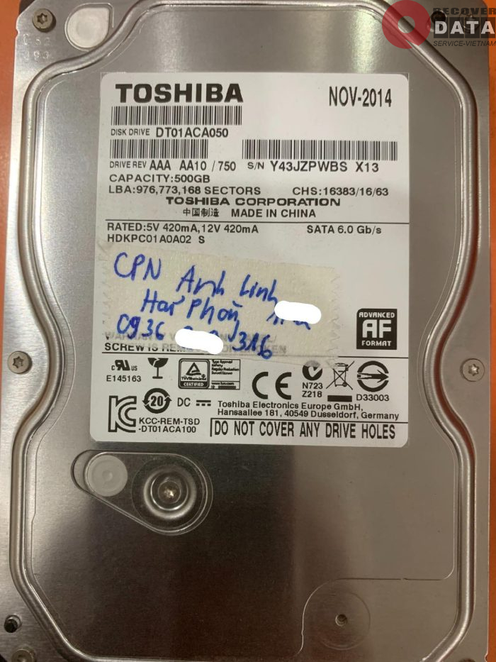 O cung Toshiba 500GB loi dau doc tai Hai Phong 02.12.2023